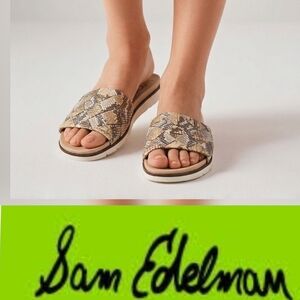 Sam Edelman Adaley Platform Slide Snake-Print Sandals